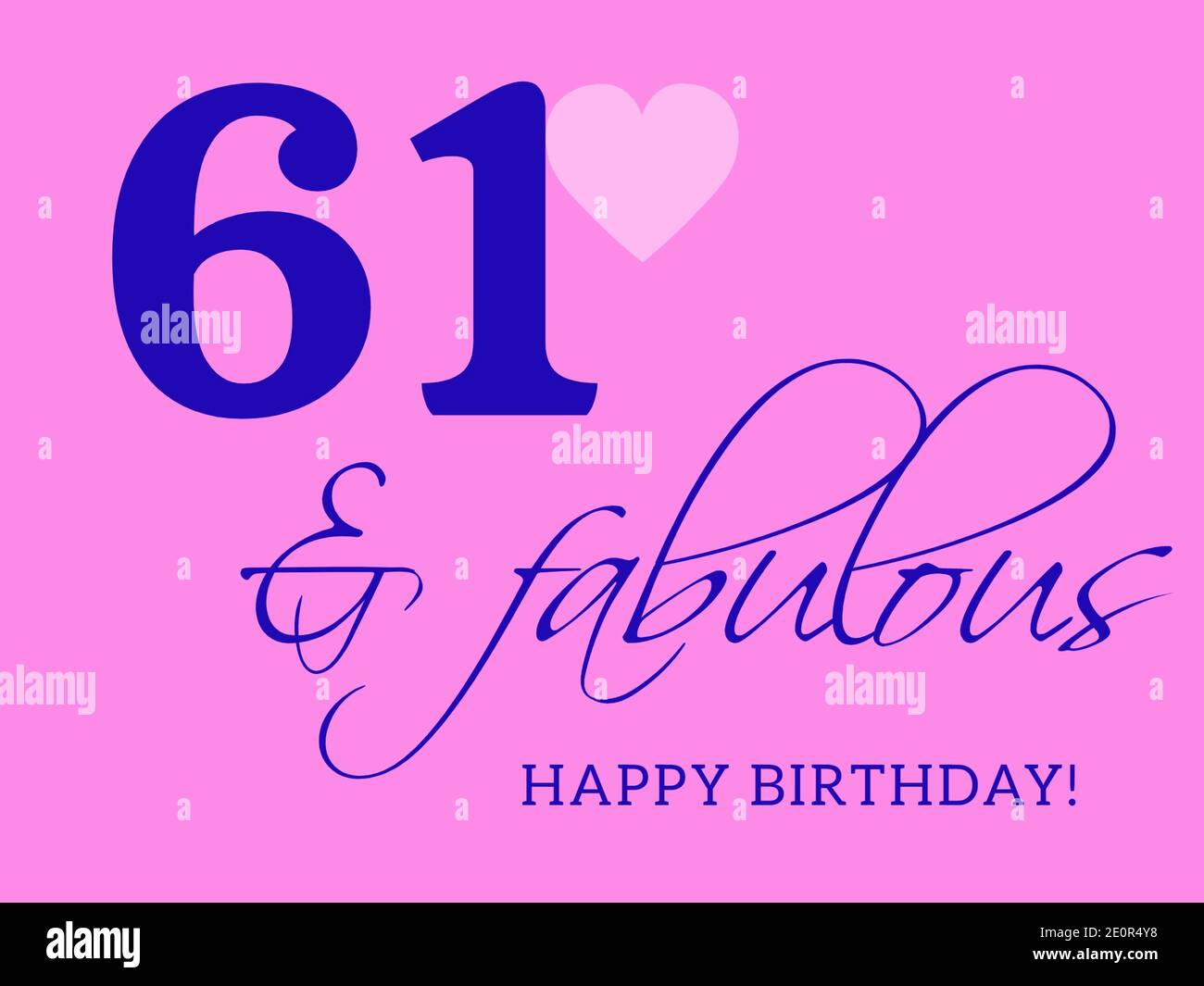 61. Happy Birthday Karte Illustration im Retro-Stil. Stockfoto