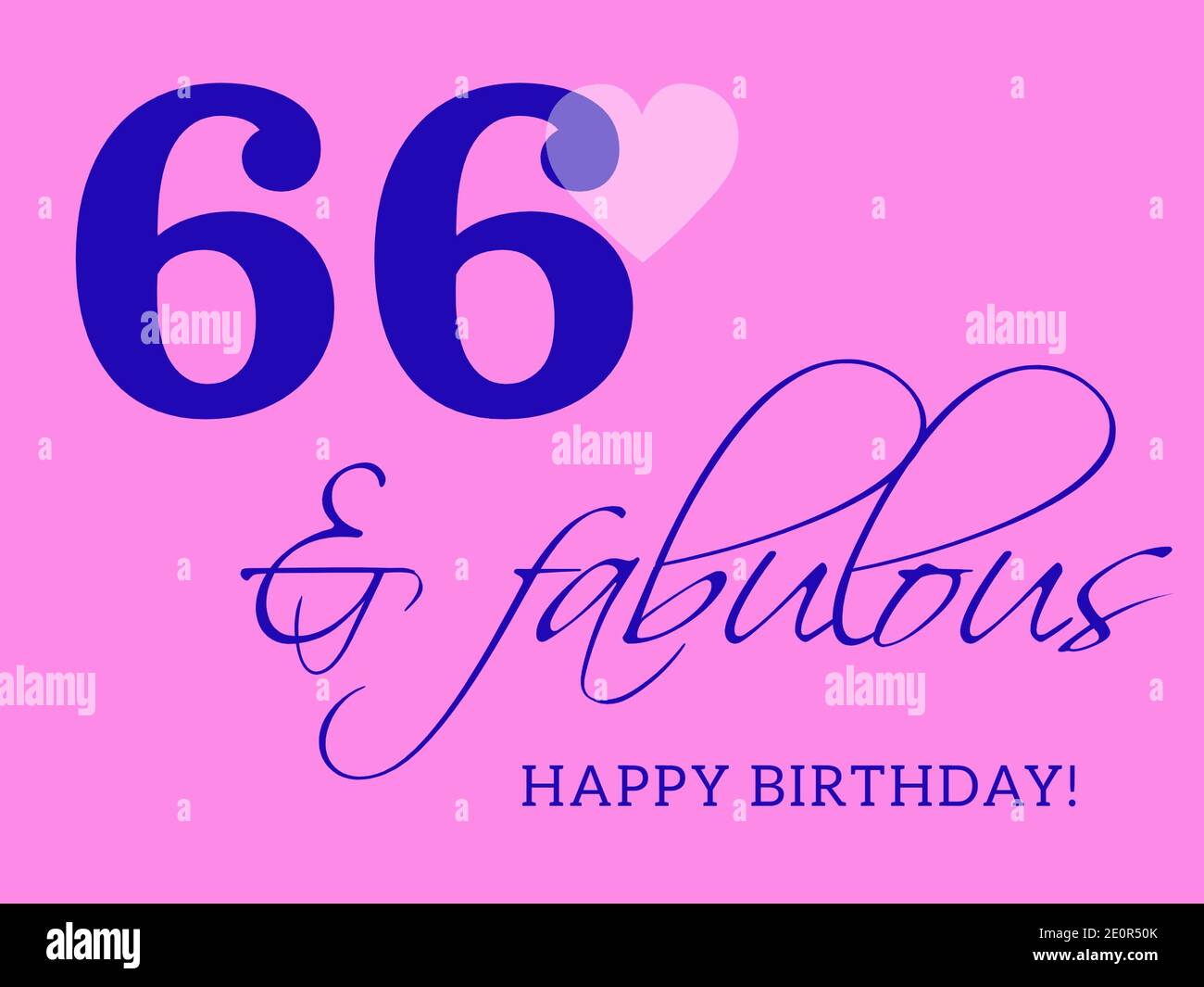 66. Happy Birthday Karte Illustration im Retro-Stil. Stockfoto