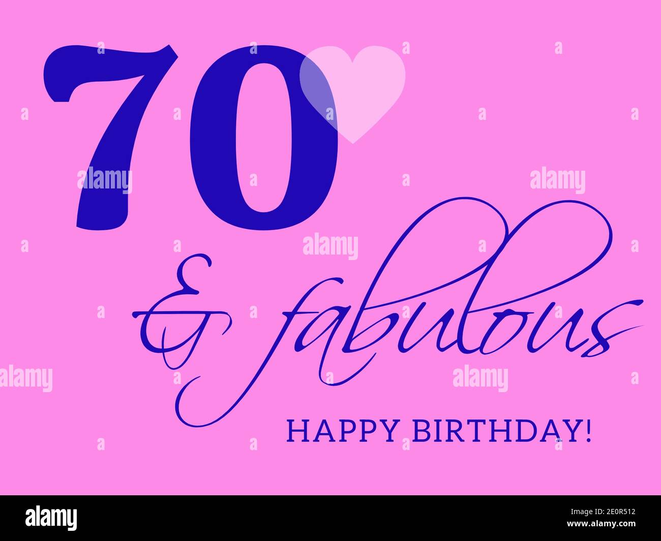 70. Happy Birthday Karte Illustration im Retro-Stil. Stockfoto