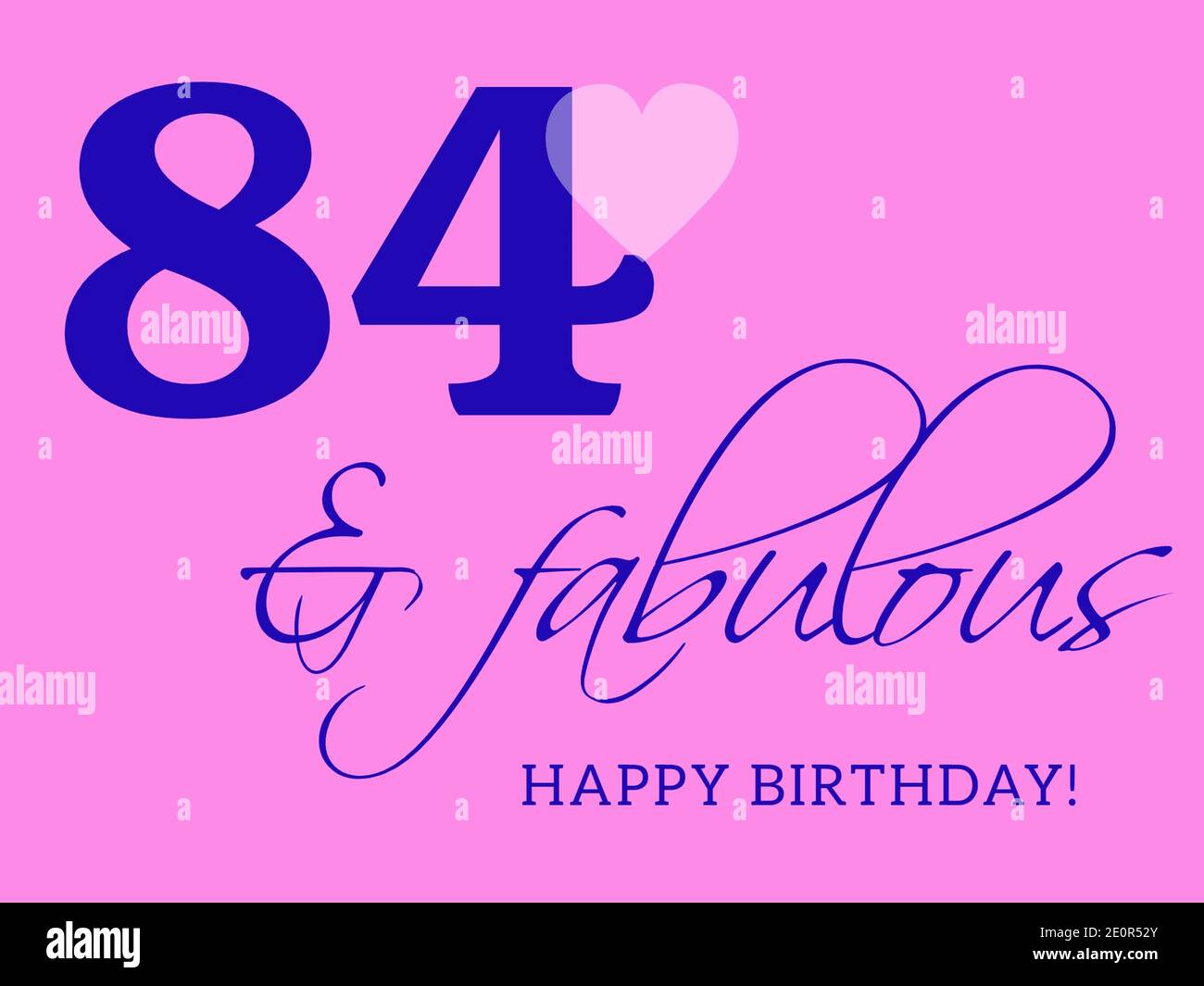 84. Happy Birthday Karte Illustration im Retro-Stil. Stockfoto