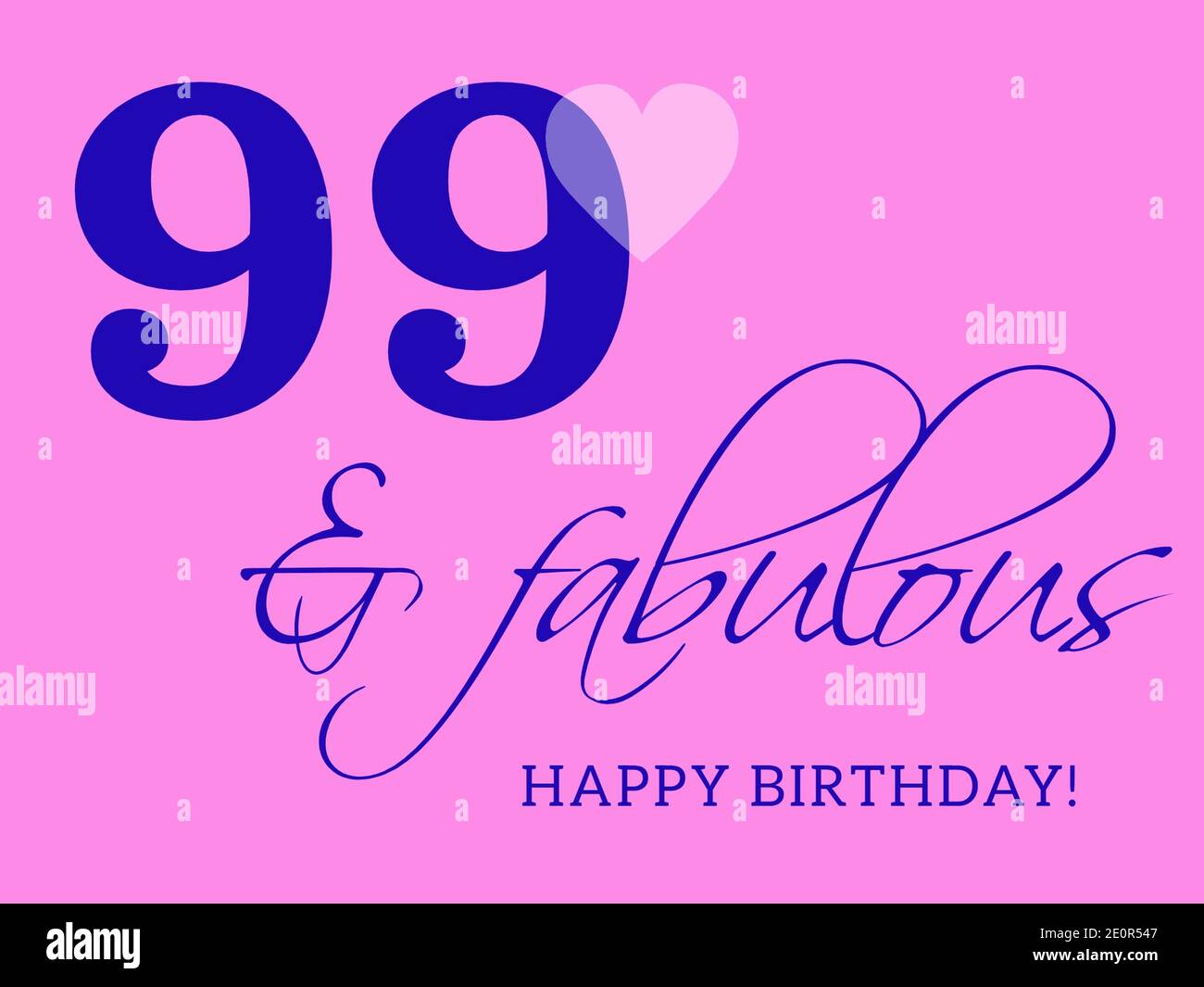 99. Happy Birthday Karte Illustration im Retro-Stil. Stockfoto