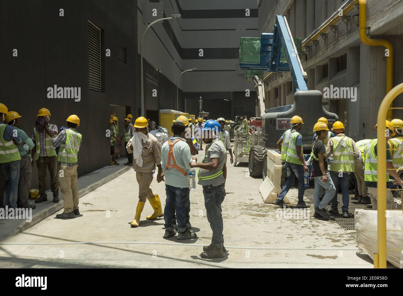Indische Gastarbeiter in Singapur Stockfoto