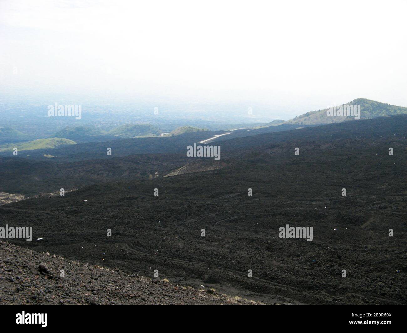 Blick über die Hänge des Ätna in Sizilien Italien Stockfoto