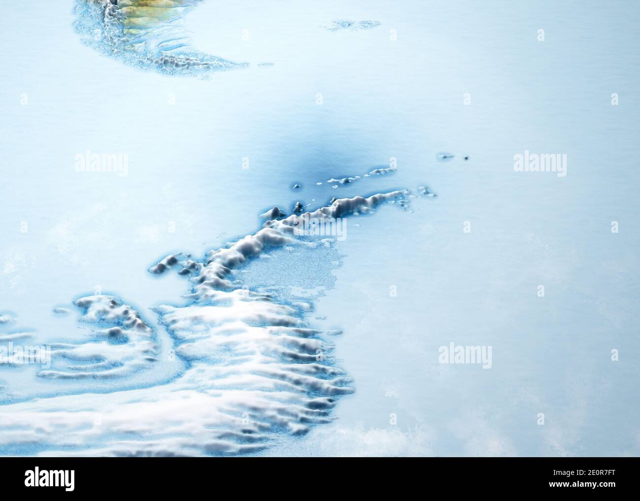 Antarktische Halbinsel, Klimawandel. Kontinent Antarktis. Geographische Karte, Orographie des Geländes. Argentinien und Chile. Schmelzendes Eis, Eisberg Stockfoto