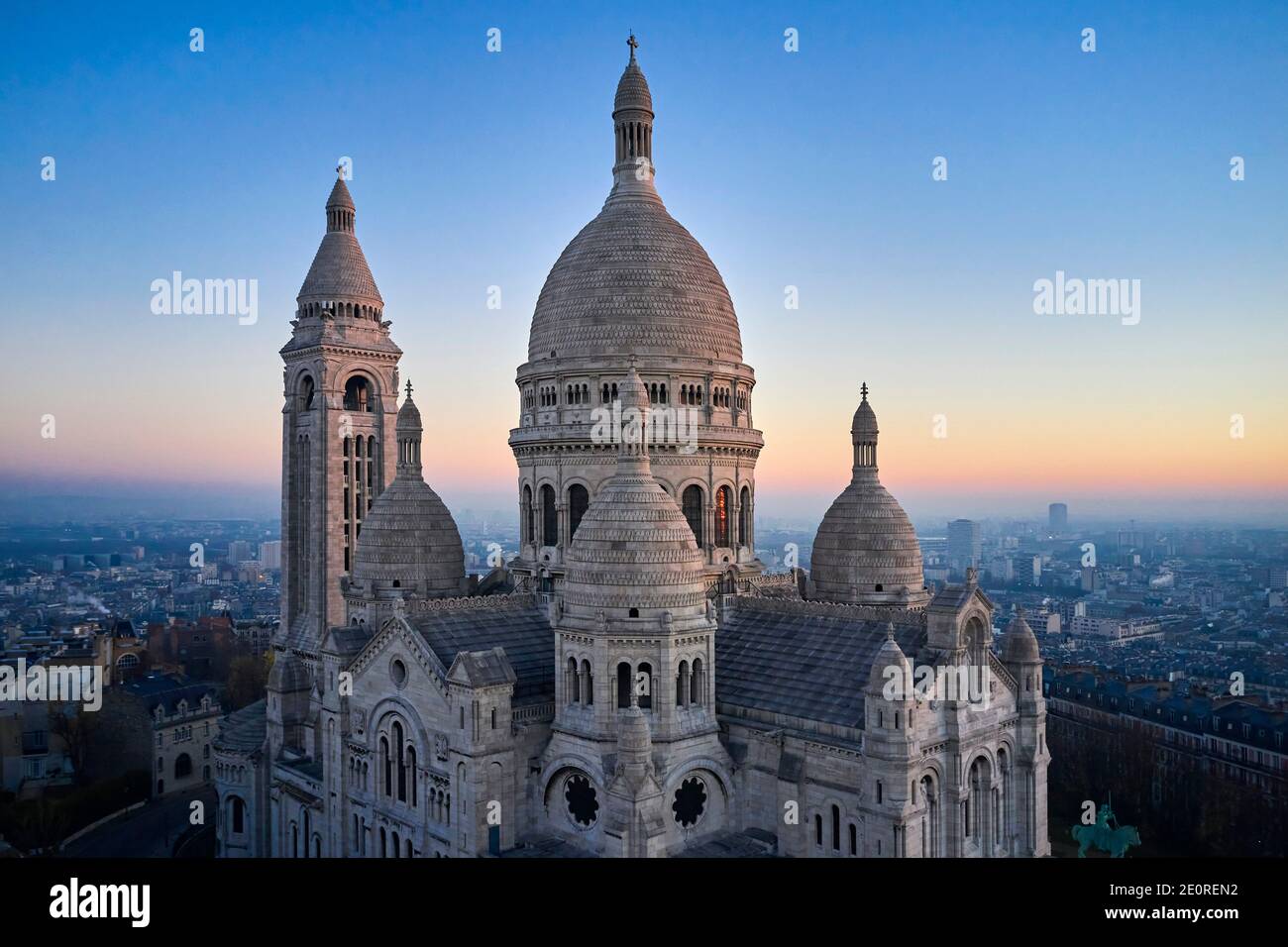 Frankreich, Paris (75), die Basilika Sacre Coeur auf dem Hügel von Montmartre Stockfoto