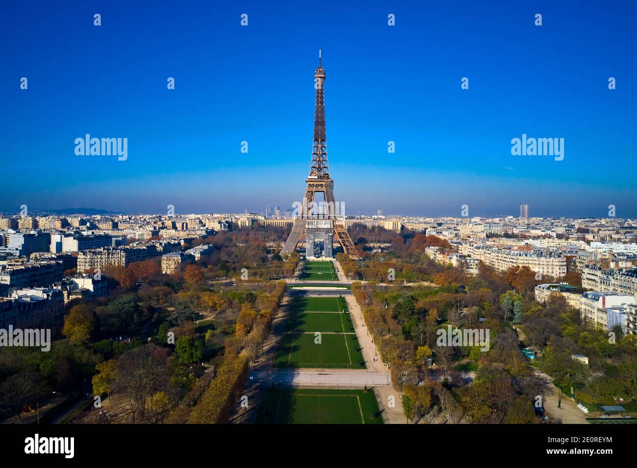 Frankreich, Paris (75), UNESCO-Weltkulturerbe, Champs de Mars und Eiffelturm Stockfoto