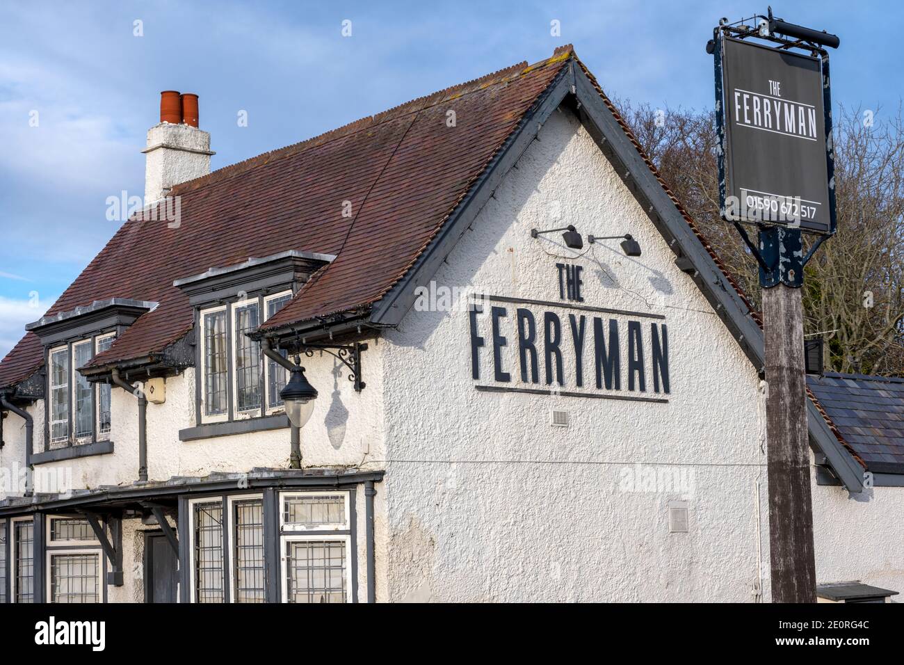 The Ferryman - öffentliches Haus - Lymington, New Forest, Hampshire, England, Großbritannien Stockfoto