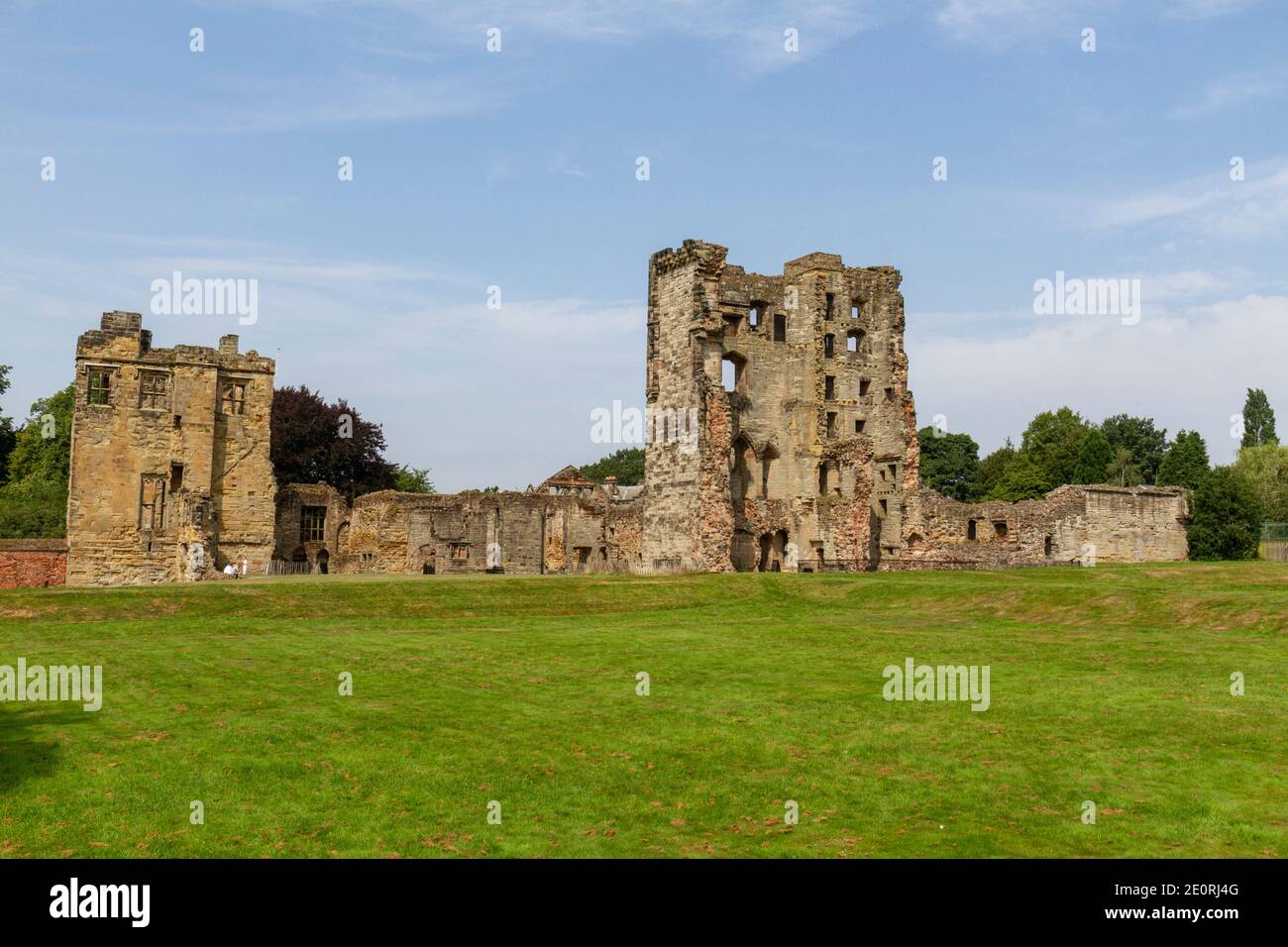 Ashby de la Zouch Castle, mit dem Großen Turm im Zentrum, Ashby-de-la-Zouch, Leicestershire, England. Stockfoto