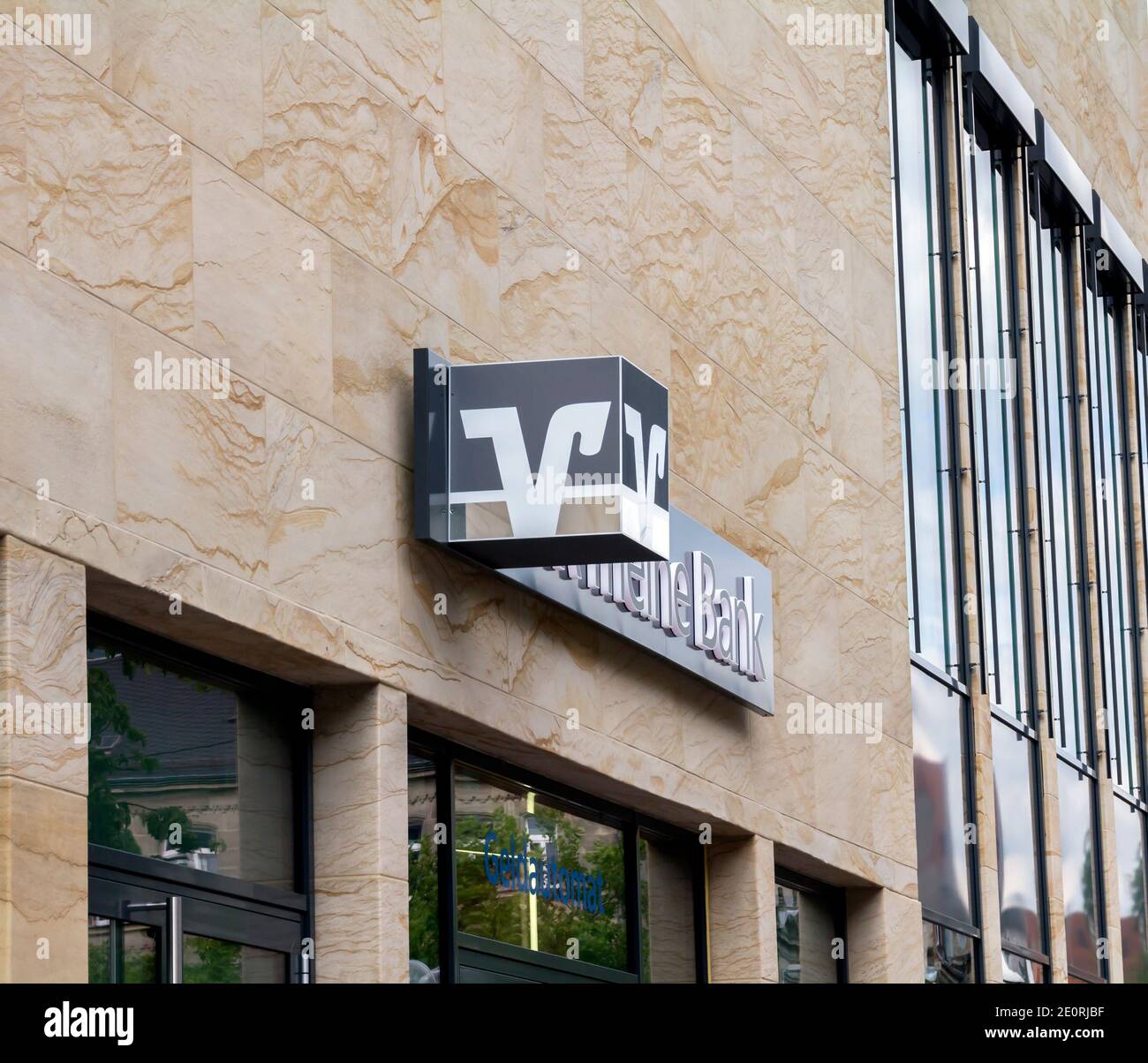 Furth, DEUTSCHLAND : Volksbank Filiale. Die Volksbank wurde 1850 gegründet Stockfoto