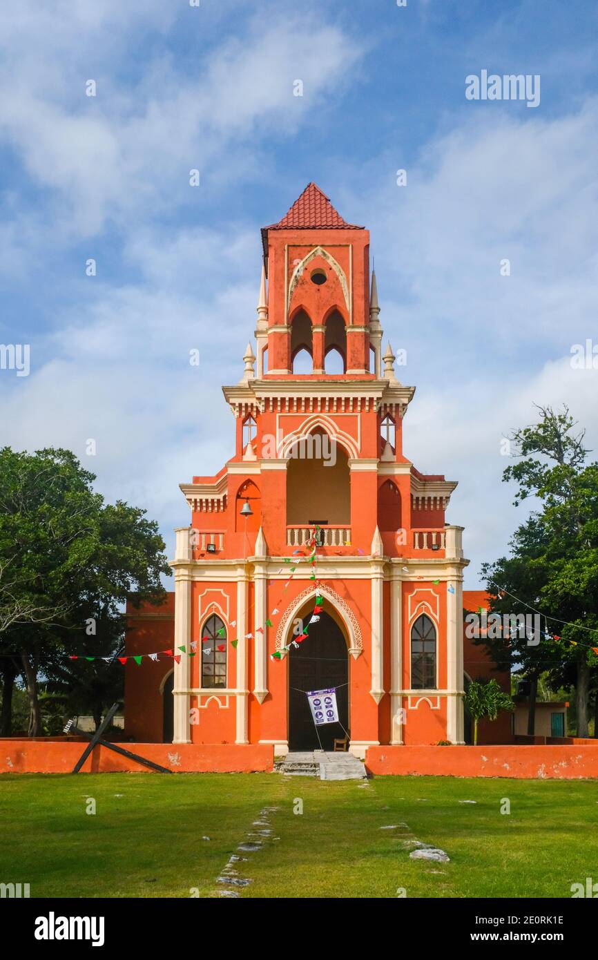 Kirche von San Ignacio, Yucatan, Mexiko Stockfoto