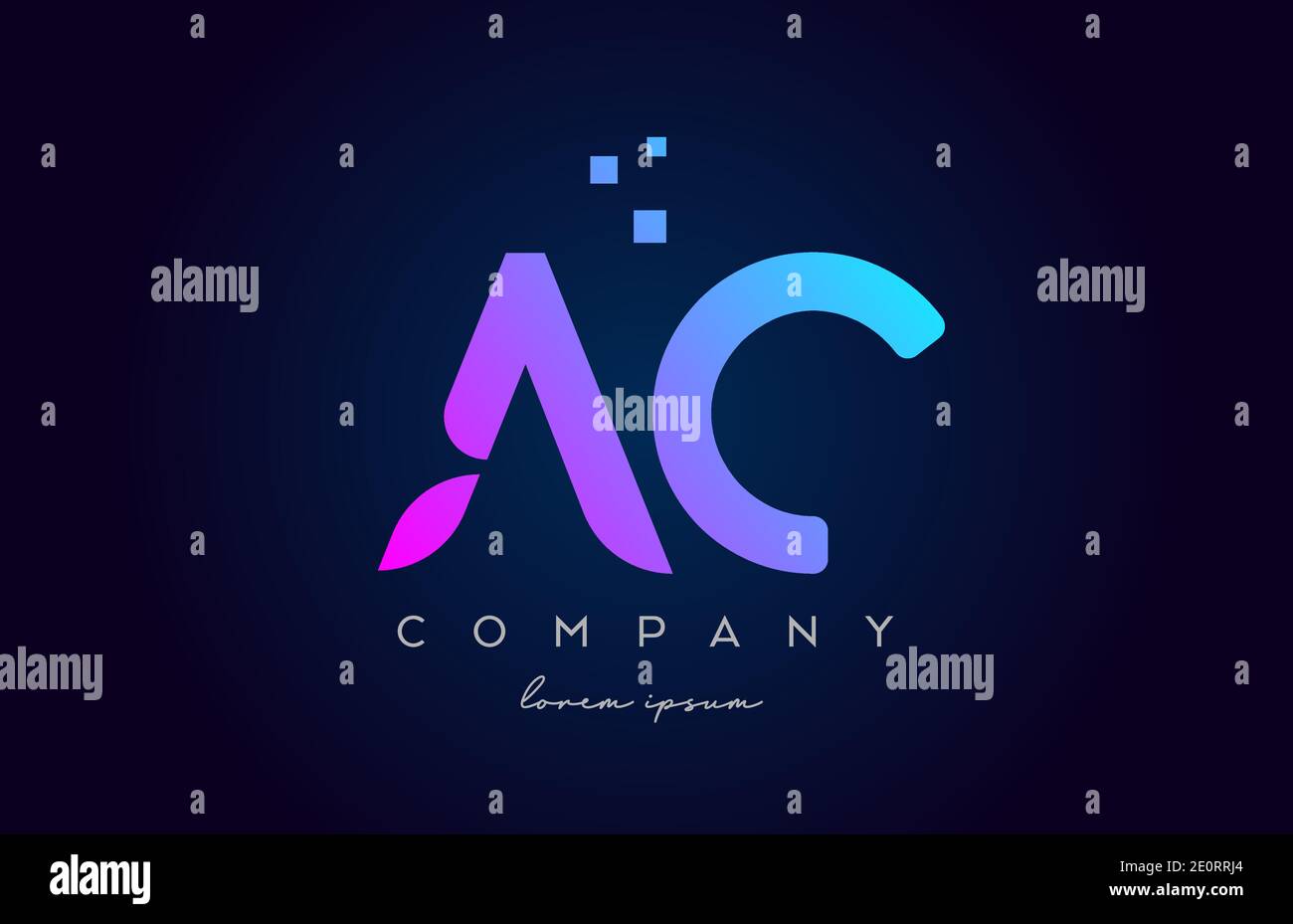 Symbol für AC A C-Buchstaben. Kreatives Design für Unternehmen und Unternehmen in rosa blauen Farben Stock Vektor
