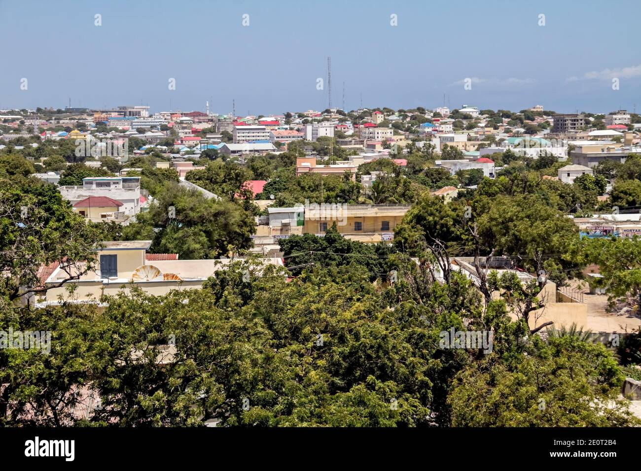 MOGADISCHU, SOMALIA 2014 : Blick auf Mogadischu, Mogadischu ist die Hauptstadt Somalias Stockfoto