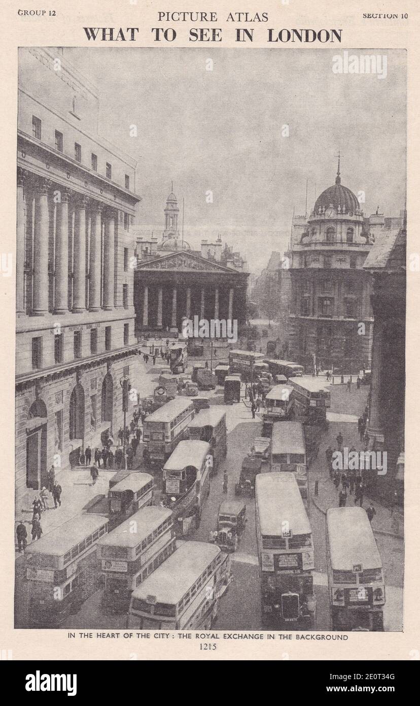 Vintage-Foto von London 1940er / 1950er - The Royal Exchange. Stockfoto