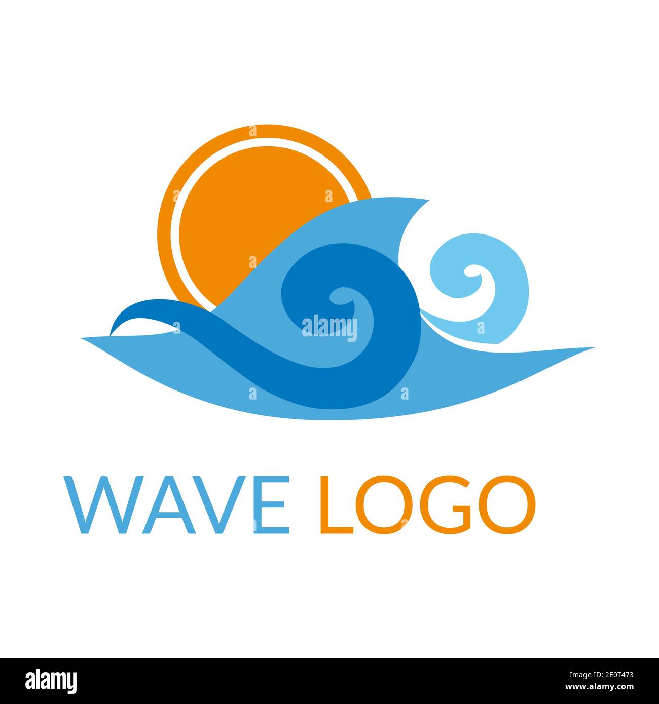 Wasserwelle und Sonne Logo Bild. Vektorgrafik Stock Vektor