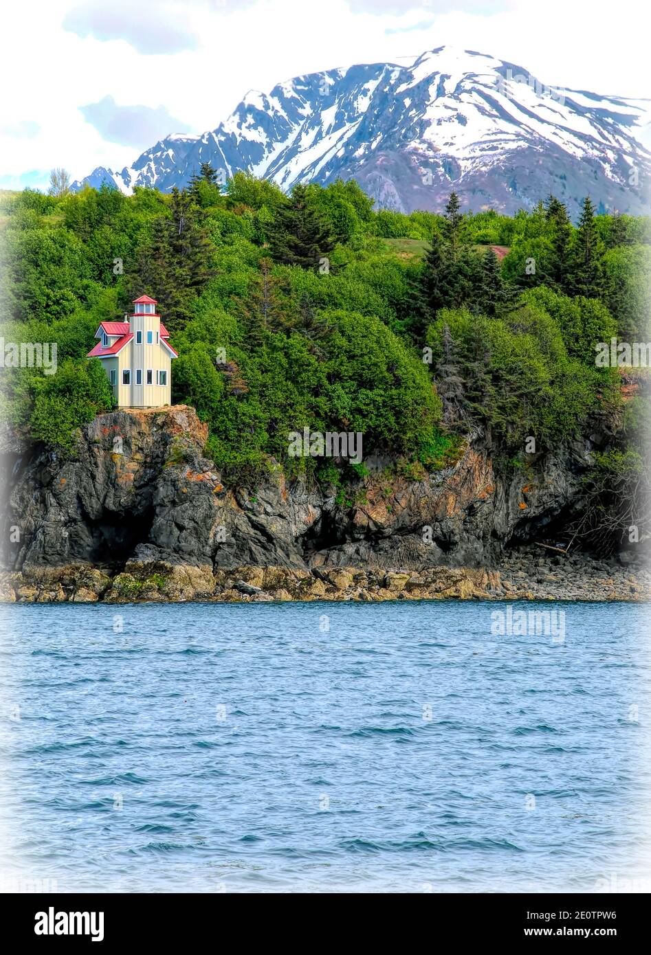 West Ismailof Lighthouse Homer, Alaska Stockfoto