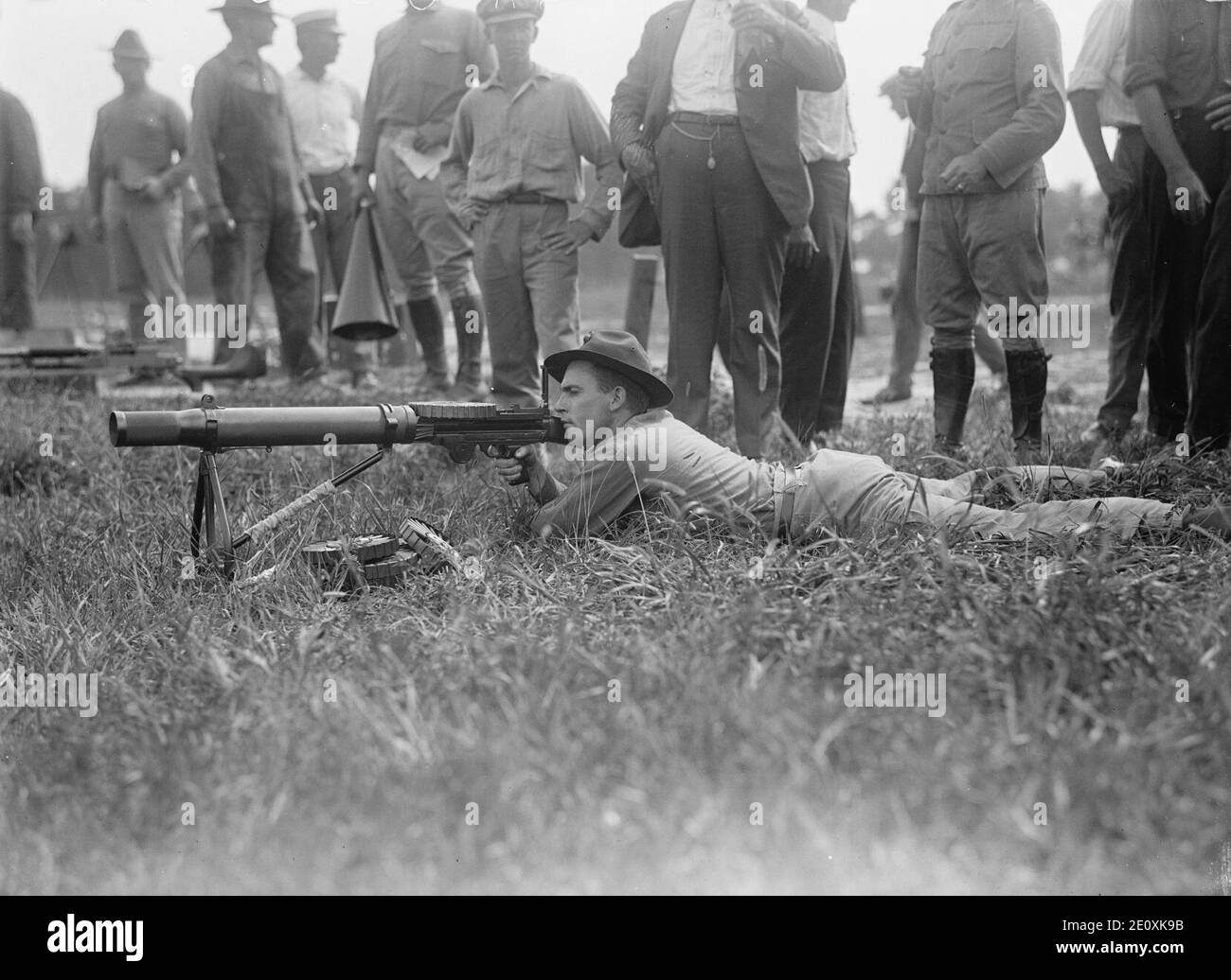 Lewis Gun Training. Stockfoto
