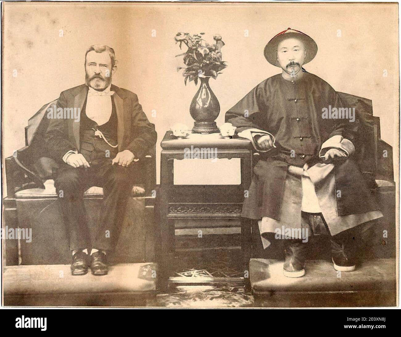 Li Hongzhang und Ulysses S. Grant. Stockfoto