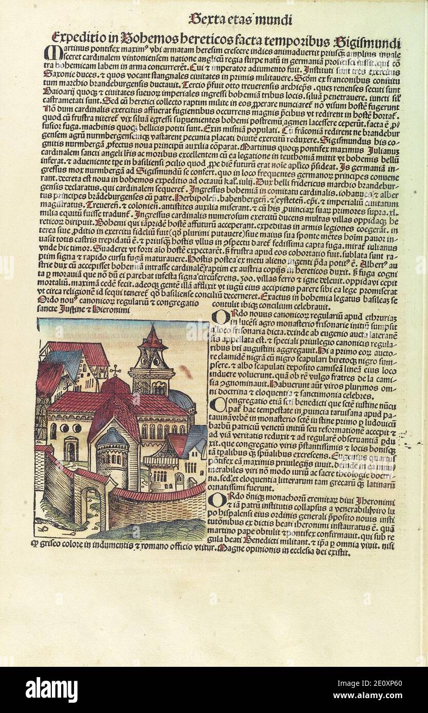 Liber chronicarum f 239v. Stockfoto