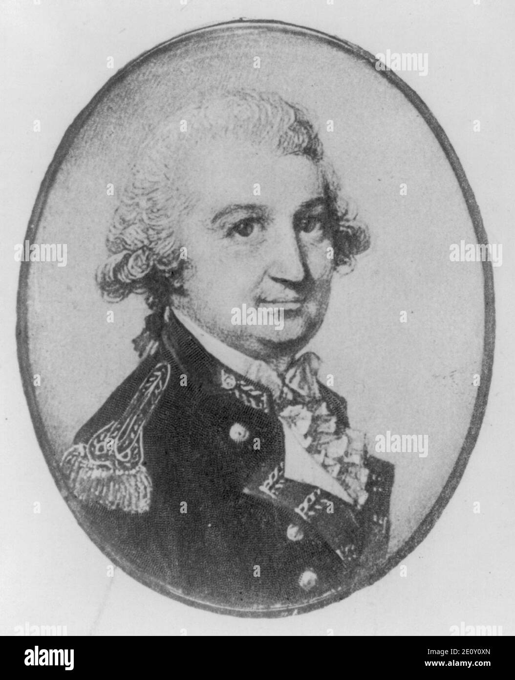 Oberstleutnant Oliver Delancey, 1749-1822 Mitglied des britischen Commander-in-chief, Büste Portrait, oval, nach rechts Stockfoto