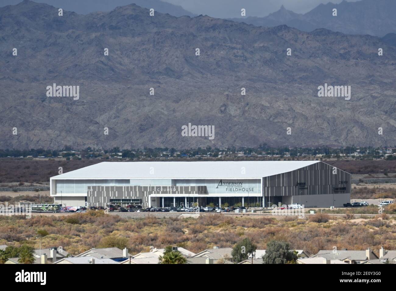 Allgemeine Gesamtansicht der Anderson Automotive Group Fieldhouse die Ist Gastgeber mehrerer Fußballmannschaften in Kalifornien Suchen Stockfoto