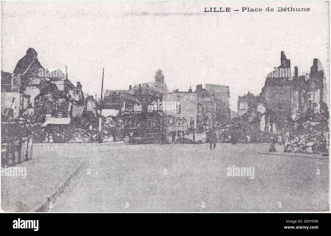 Lille – La Place de Béthune après la Première Guerre Mondiale. Stockfoto