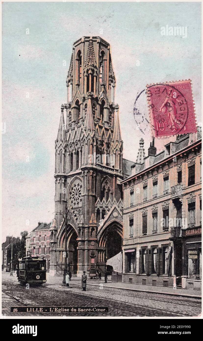 LILLE (Frankreich - Dép. Du Nord) – Église du Sacré Cœur. Stockfoto