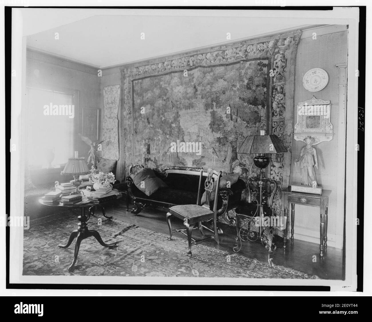 Wohnzimmer in St. Gaudens, Windsor, Vermont Stockfoto