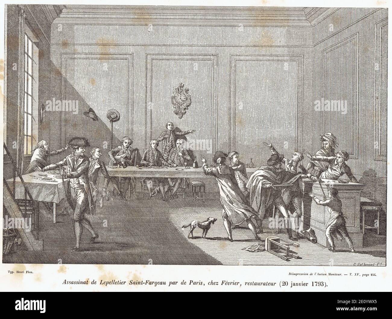 Assassinat député Lepelletier Saint-Fargeau 20. Januar 1793 Stockfoto