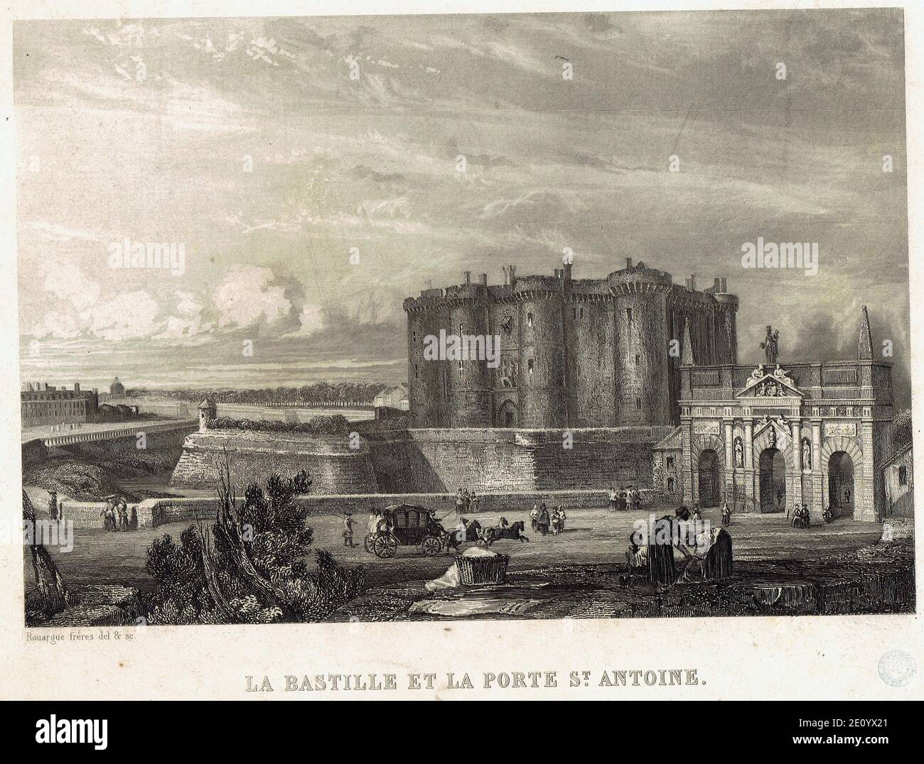 Château de la Bastille et la porte Saint Antoine Paris Stockfoto