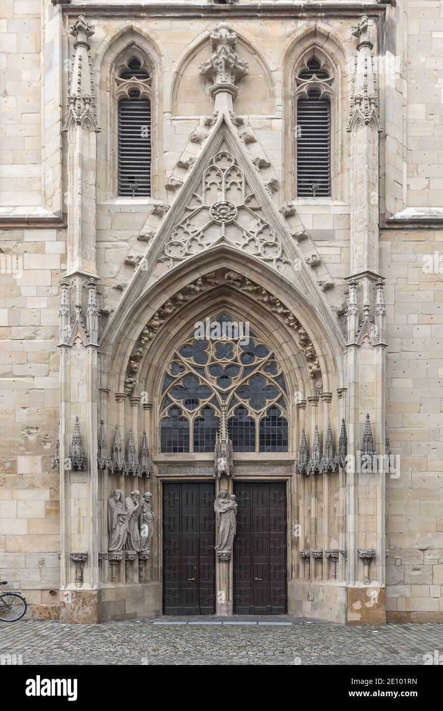 Eingangsportal der Liebfrauenkirche, Münster, Nordrhein-Westfalen, Überwasser, Europa Stockfoto