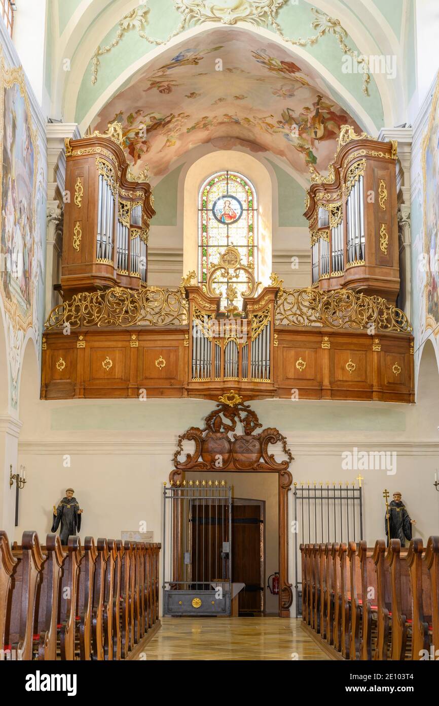 Blick auf die Orgel, Basilika Mariazell im Wienerwald, Niederösterreich, Österreich, Europa Stockfoto