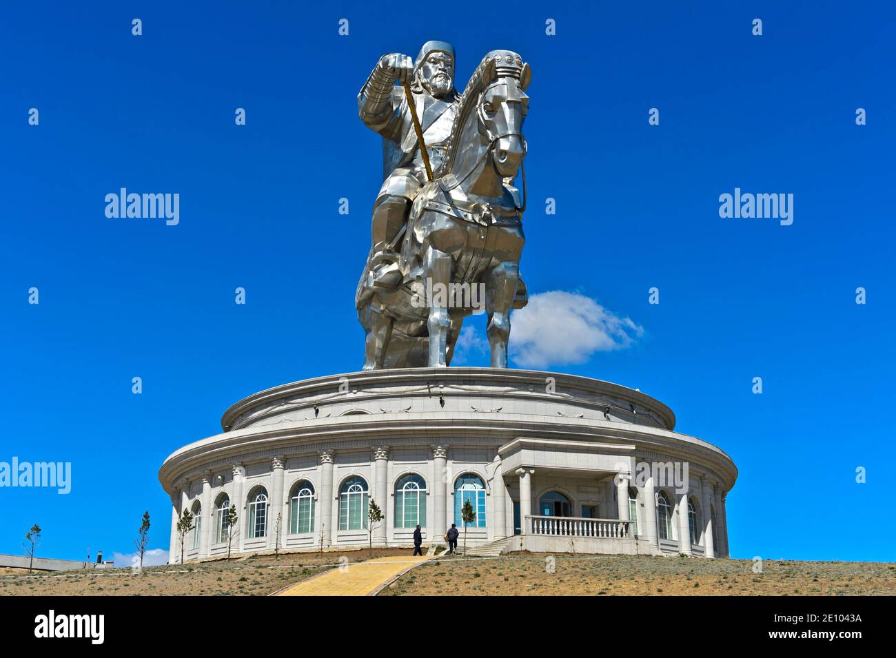 Reiterstatue von Dschingis Khan, Dschingis Khan Theme Park, Chingis Khaan Statue Complex, Tsonjin Boldog, Mongolei, Asien Stockfoto