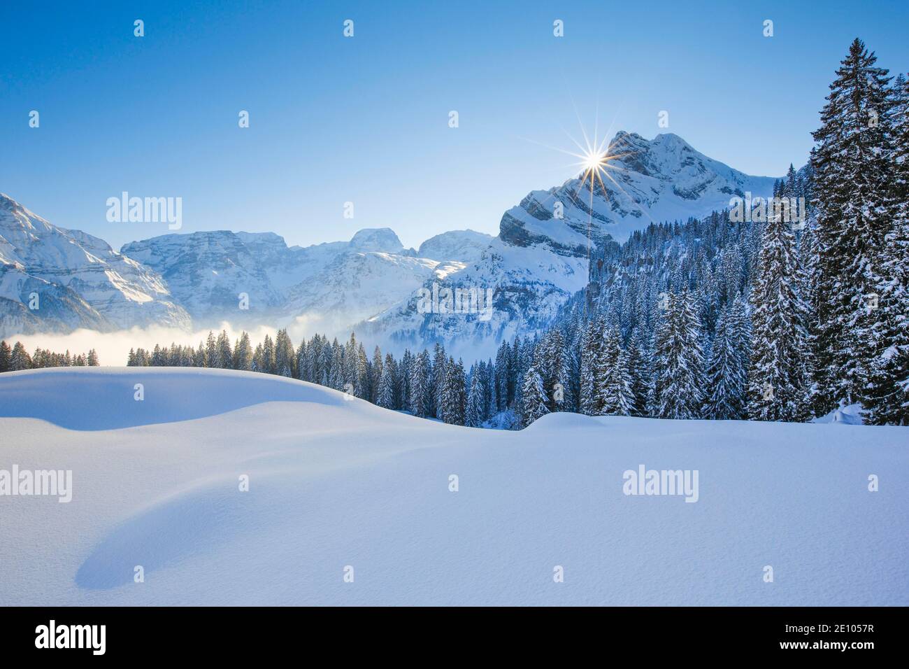 Ortstock und Tödi, Glarner Alpen, Schweiz, Europa Stockfoto