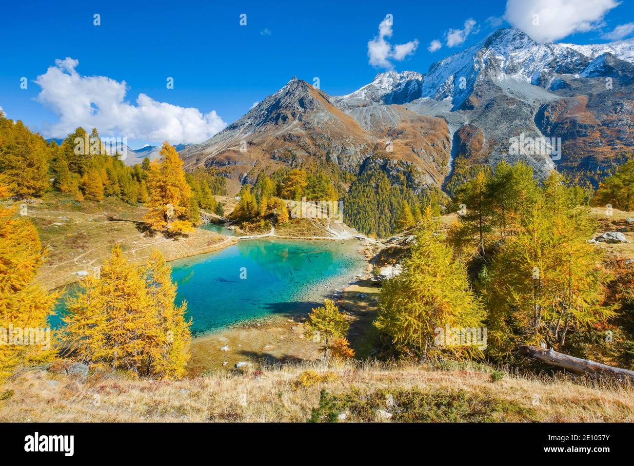 Lac Bleu, Grande Dent de Veisivi, Dent de Perroc, Wallis, Schweiz, Europa Stockfoto