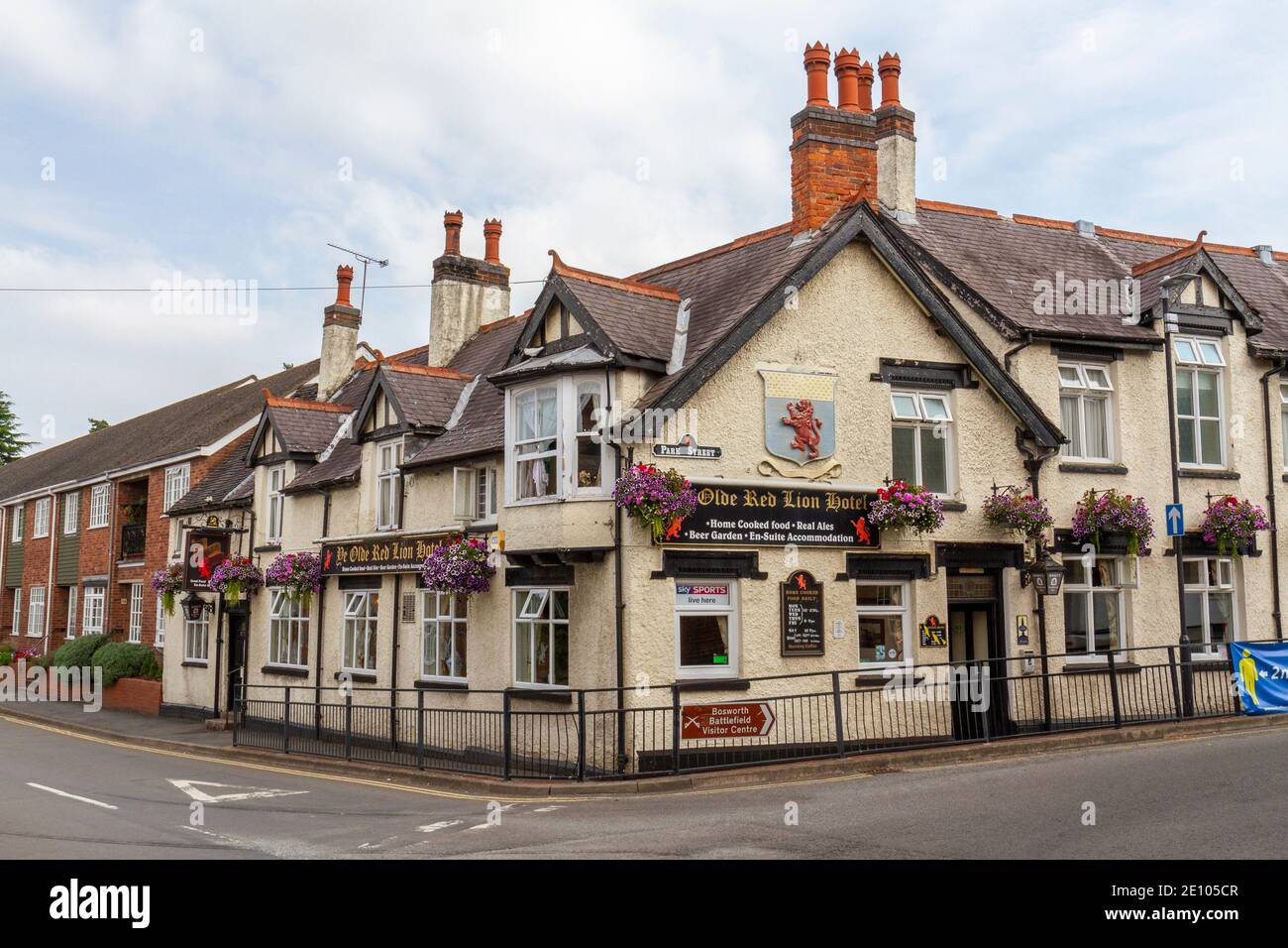 The Olde Red Lion Hotel in Market Bosworth, Leicestershire, Großbritannien. Stockfoto