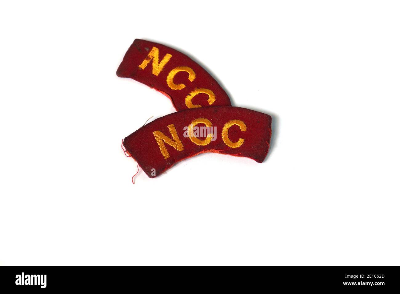 Kerala, Indien - 12-30-2020: National Cadet Corps (NCC) Abzeichen auf weißem Hintergrund Stockfoto