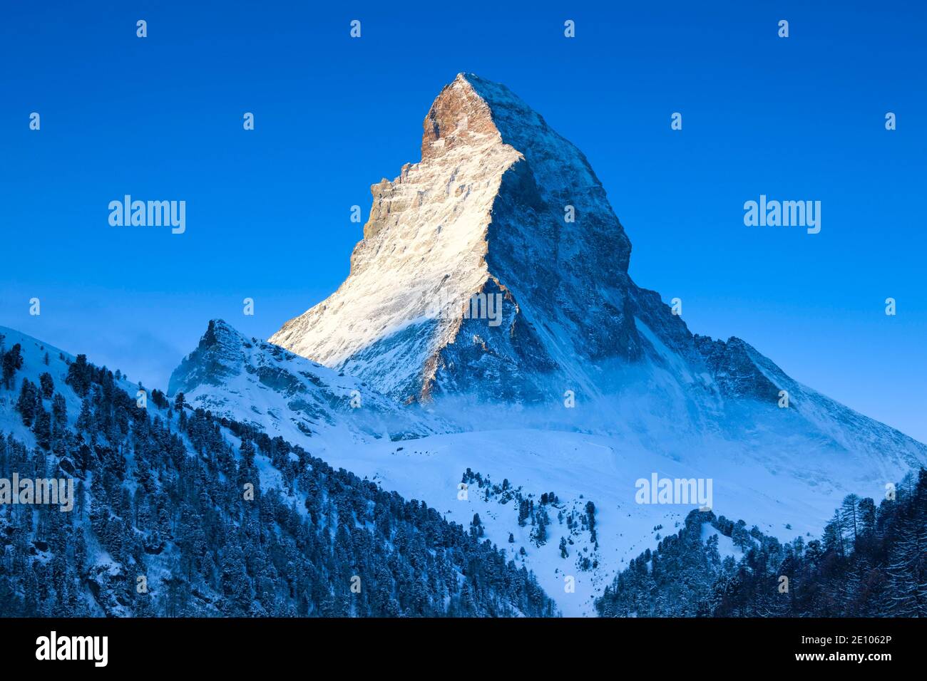 Matterhorn, 4478 (m), Zermatt, Wallis, Schweiz, Europa Stockfoto