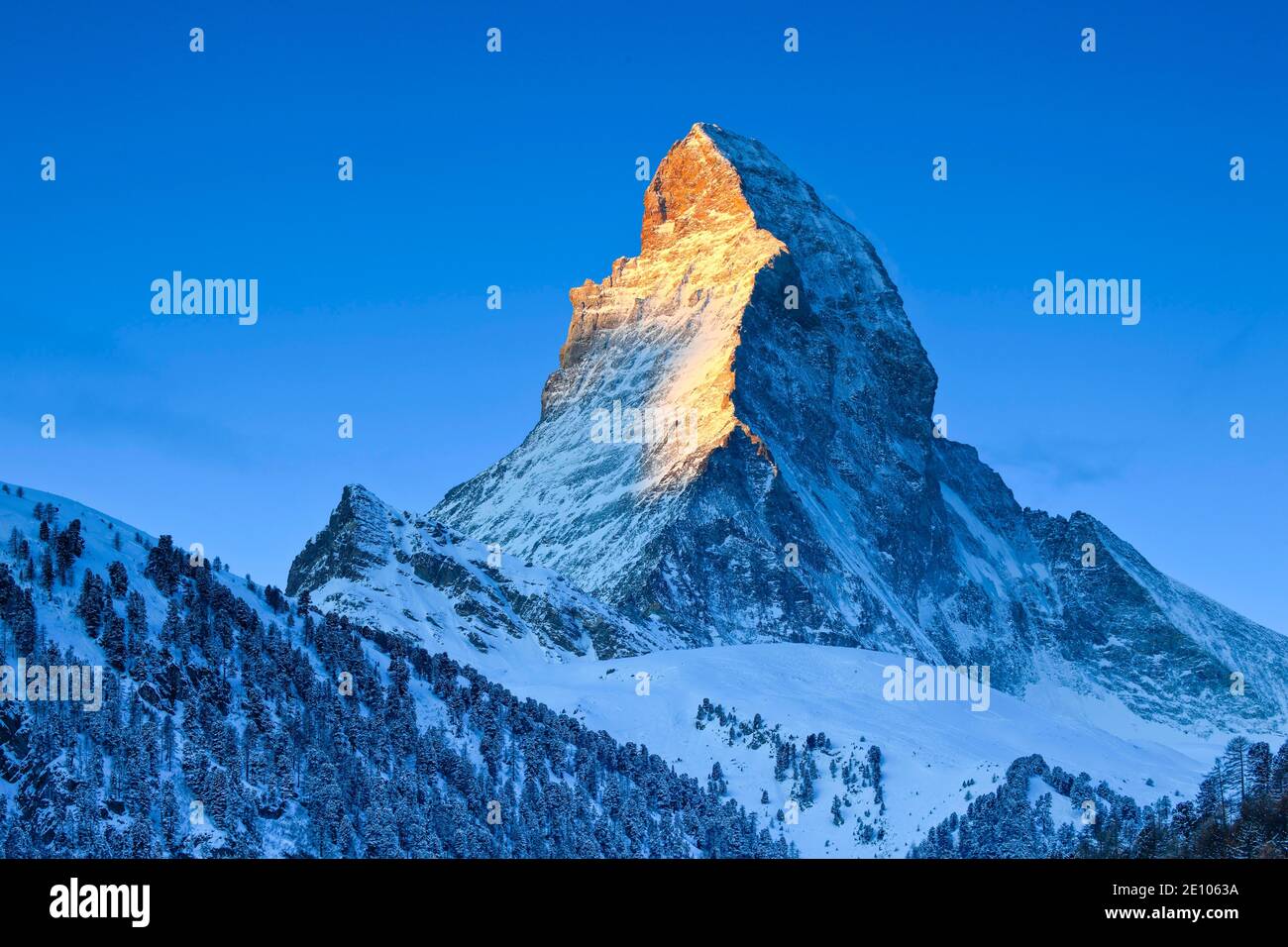 Matterhorn, 4478 (m), Zermatt, Wallis, Schweiz, Europa Stockfoto