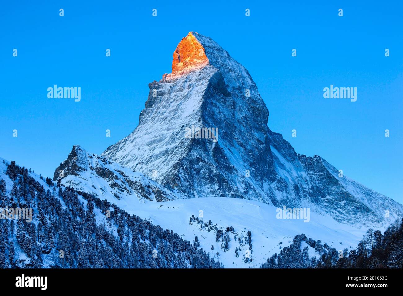 Matterhorn, 4478 (m), Zermatt, Wallis, Schweiz, Europa Stockfoto