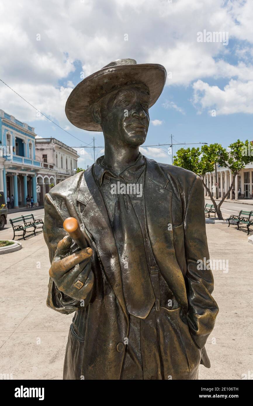 Skulptur von Benny More, berühmter kubanischer Sänger, Cienfuegos, Kuba, Mittelamerika Stockfoto