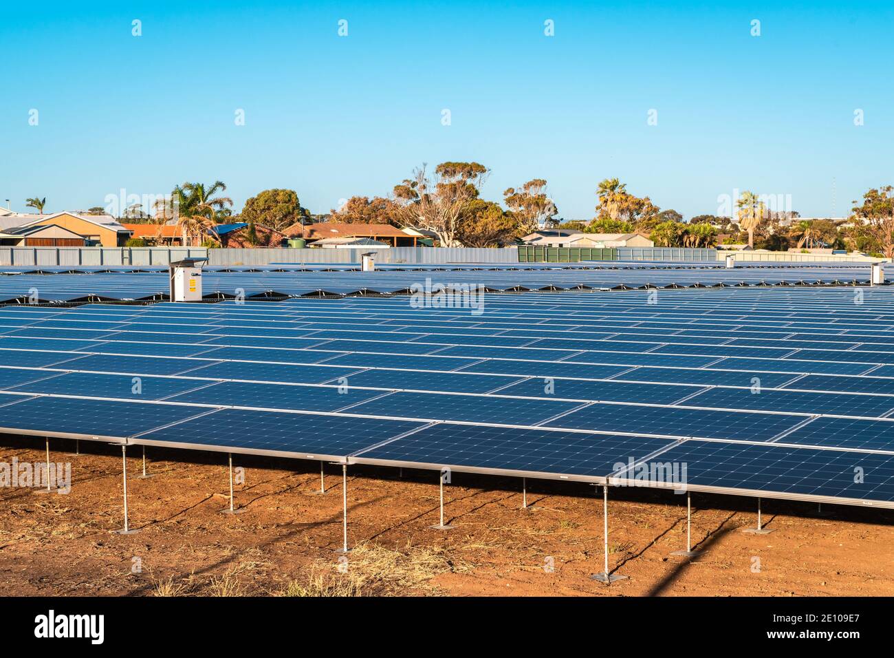 Neue Solarzellenfarm in der Nähe von O'Sullivan Beach, South Australia Stockfoto