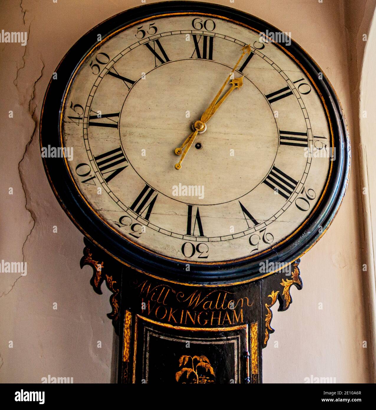 Elegante Uhr aus dem 18. Jahrhundert in Privatresidenz in Yorkshire Stockfoto