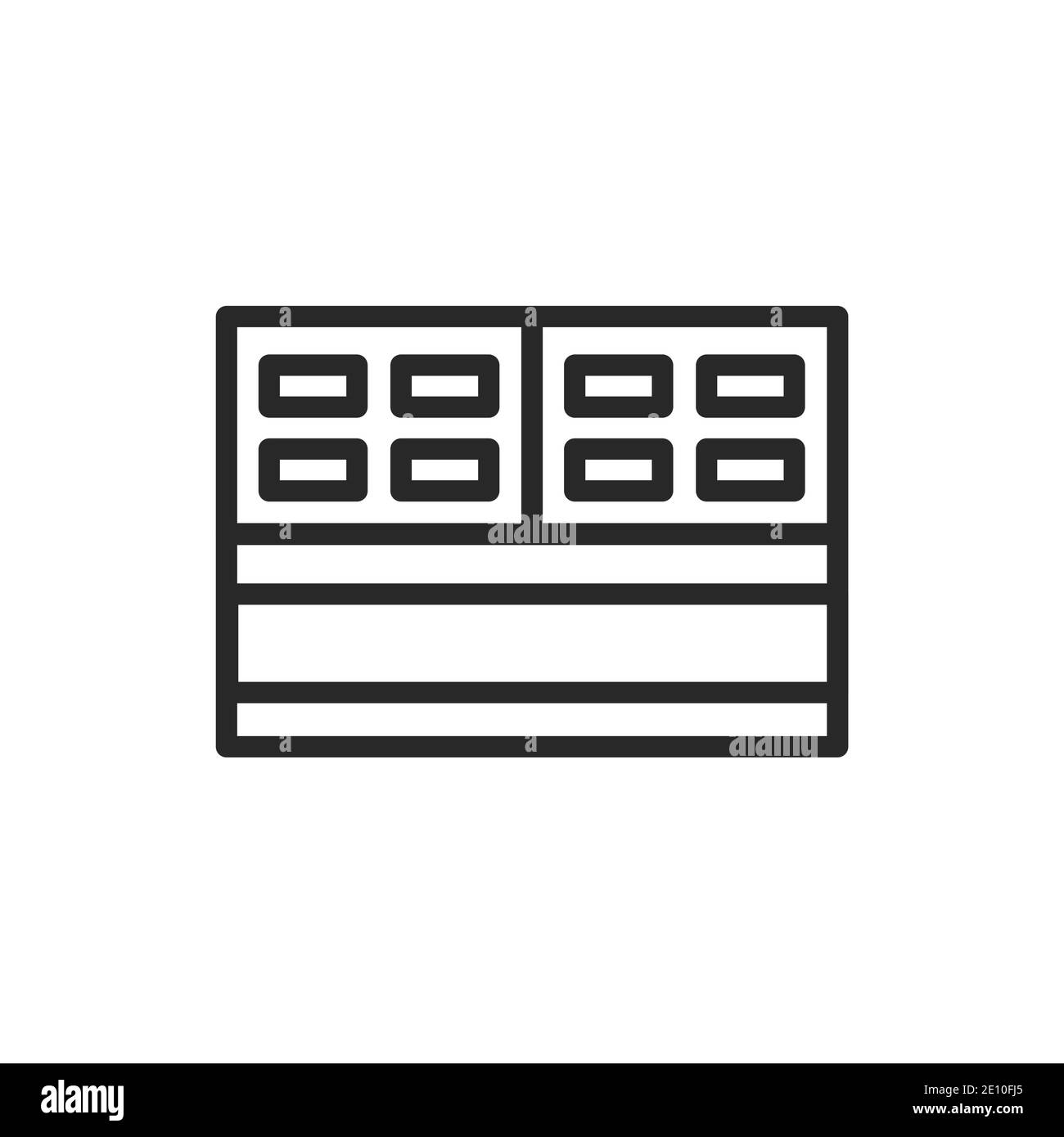 Symbol für die Farblinie des geschäumten Gipsblocks. Piktogramm für Webseite, mobile App, Promo. Stock Vektor