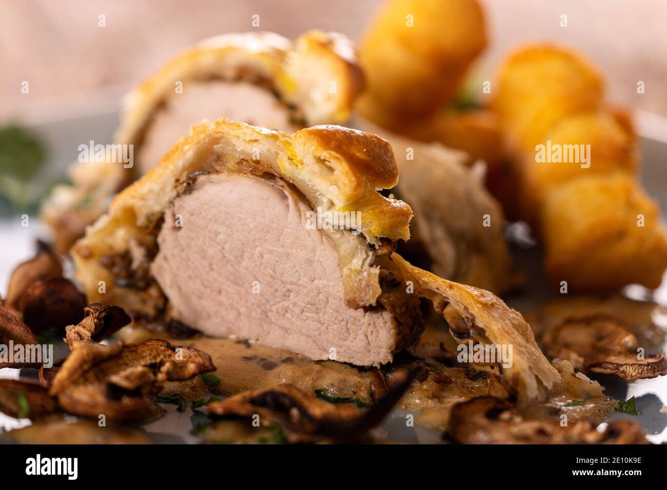 Schweinefleisch In Blätterteig Stockfoto