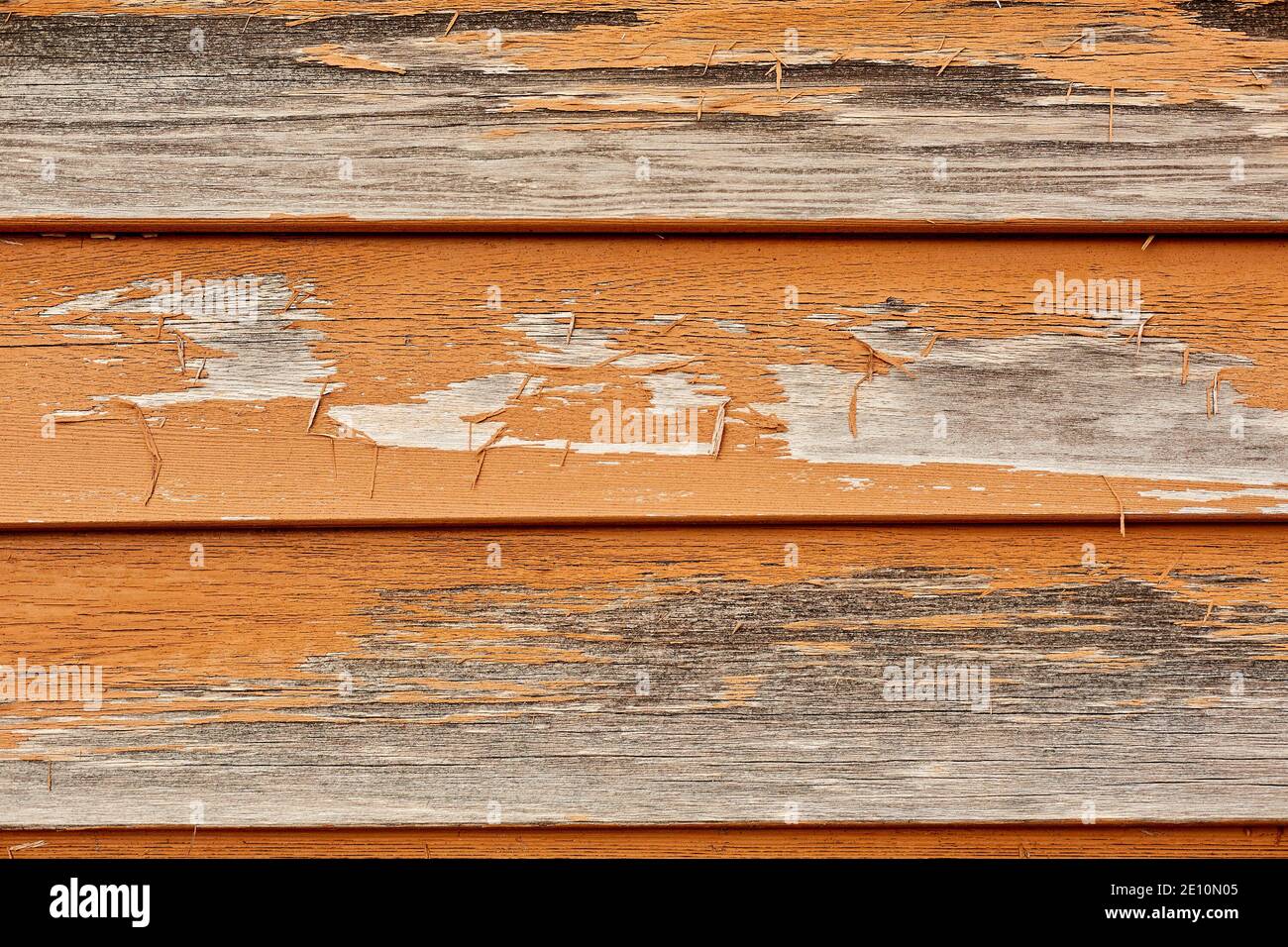 Peeling Paint on Siding, Vorderansicht 2 Stockfoto