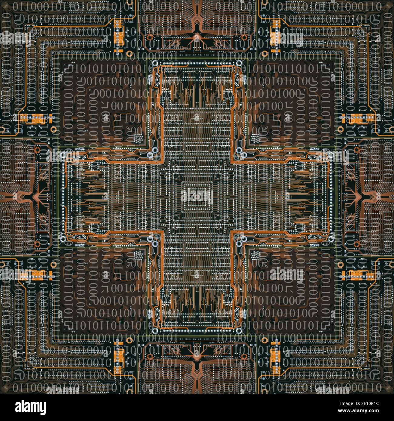 Kaleidoskop von Computerkomponenten Stockfoto
