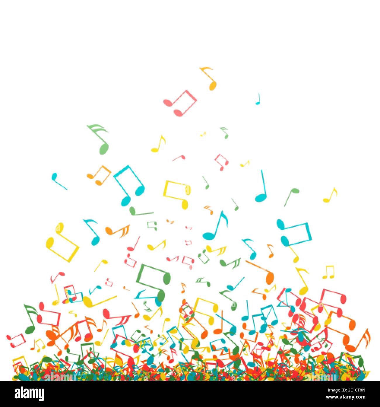 Abstrakter Musikhintergrund mit farbigen Noten-Symbolen. Vektorgrafik Stock Vektor