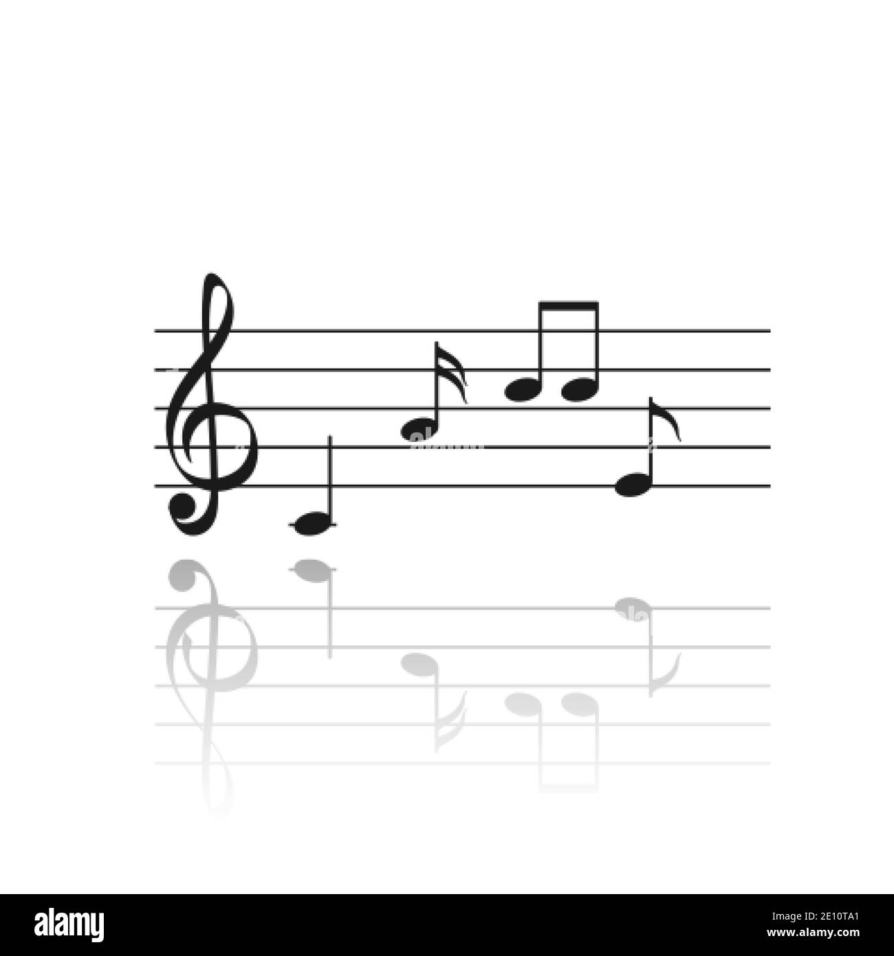 Einstellen von Musiknotensymbolen. Abstrakte Musikkomposition. Vektorgrafik isoliert auf Weiß Stock Vektor