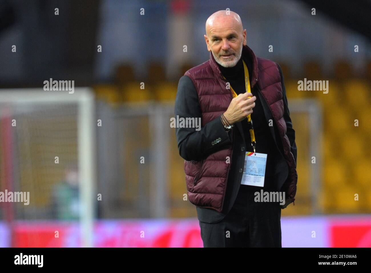 Benevento, Italien. Januar 2021. Benevento, Italien, Ciro Vigorito Stadion, 03. Januar 2021, Stefano Pioli Trainer ( AC MAILAND ) während Benevento Calcio gegen AC Mailand - Italienische Fußball Serie A Spiel Kredit: Renato Olimpio/LPS/ZUMA Wire/Alamy Live News Stockfoto