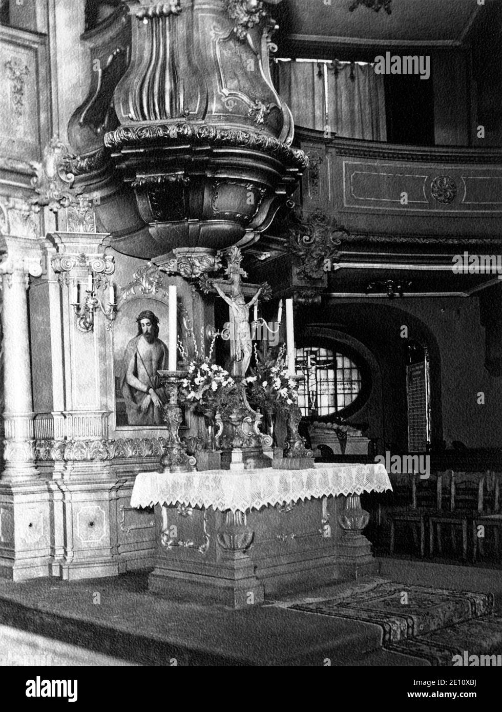 Blumenaltar, Dreifaltigkeitskirche, um 1935, Berlin, Deutschland Stockfoto